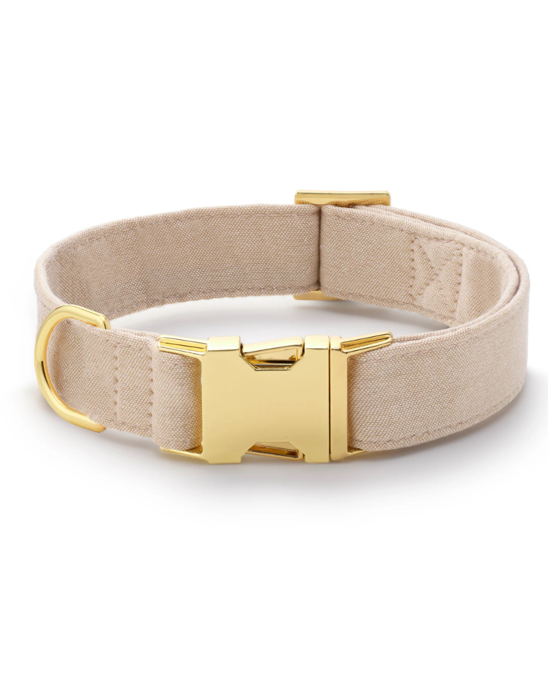 Cotton Dog Collar in Flax