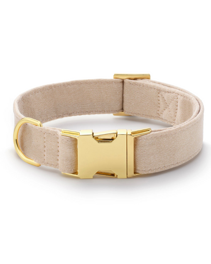 Cotton Dog Collar in Flax
