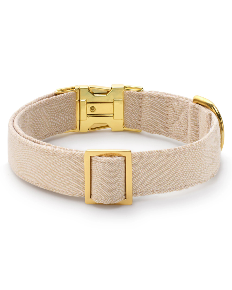 Cotton Dog Collar in Flax