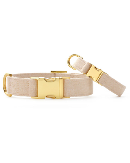 Cotton Dog Collar in Flax
