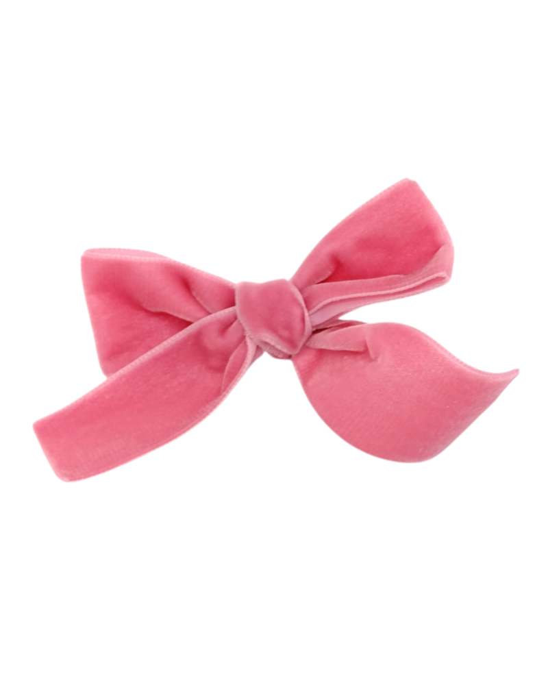 Velvet Dog Bow Collar Set in Primrose Pink