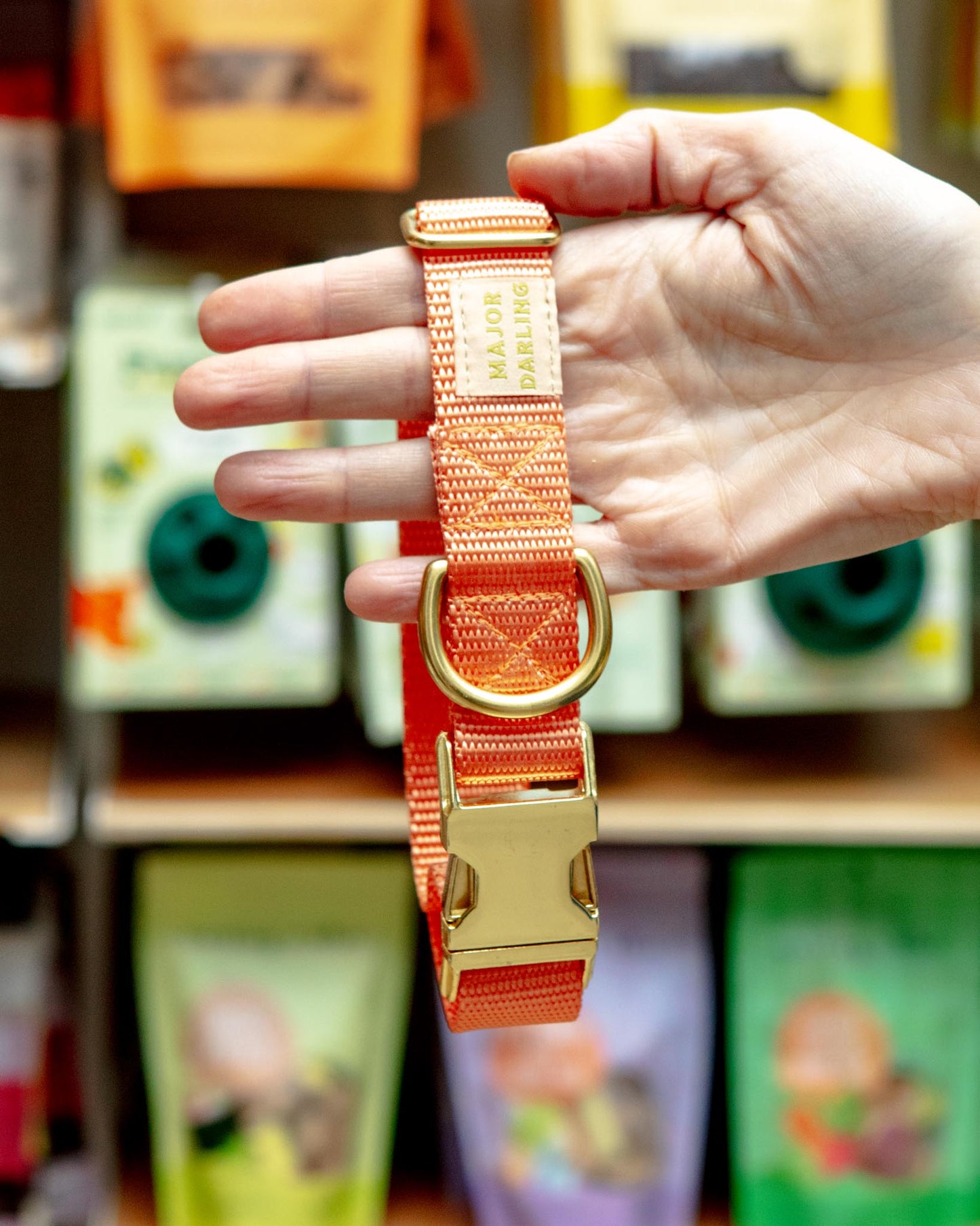 Side-Release Buckle Dog Collar in Peach