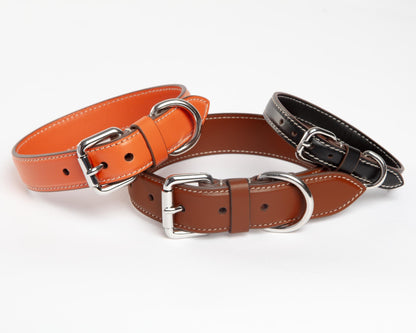 Leather Dog Collar in Tobacco Brown