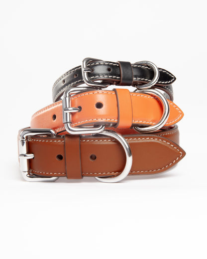 Leather Dog Collar in Tobacco Brown