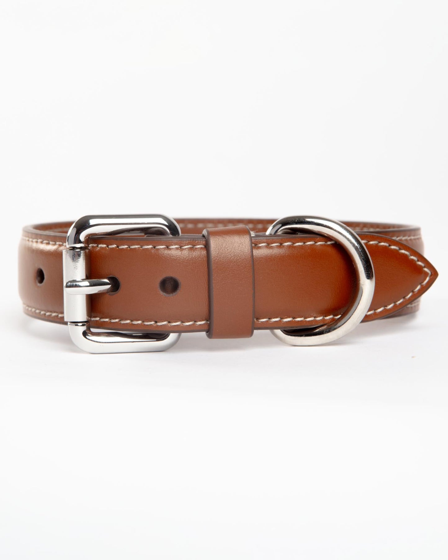 Leather Dog Collar in Tobacco Brown